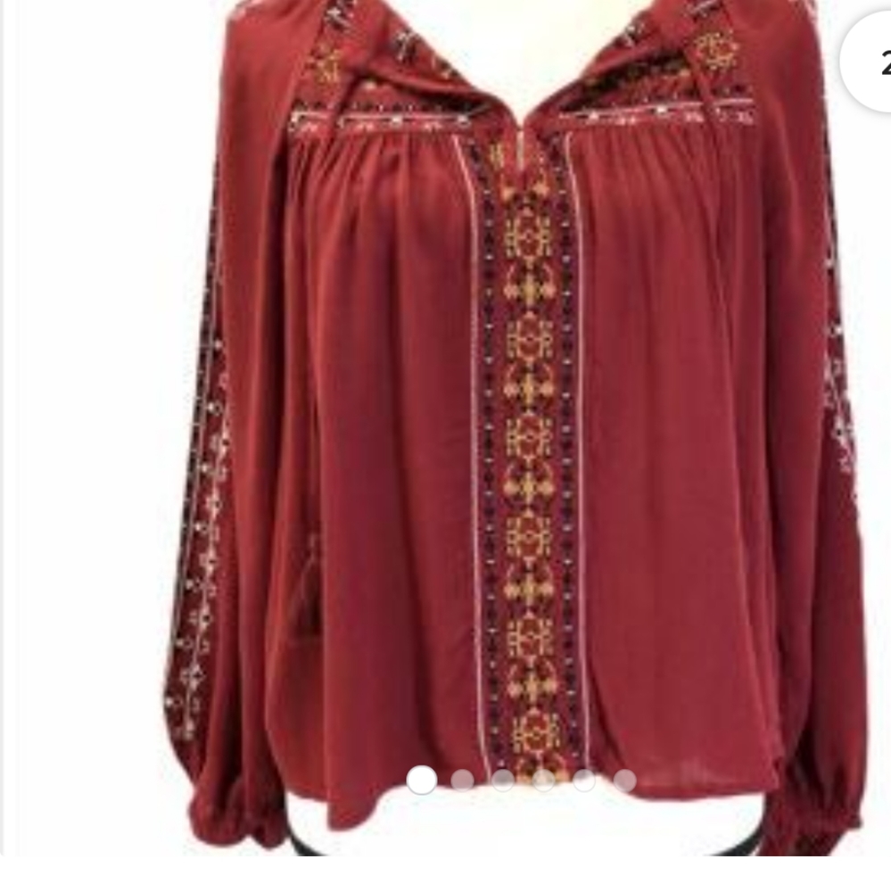 American Eagle Outfitters Crop Peasant Blouse